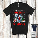 MacnyStore - Merry Hiking Christmas; Awesome X-mas Snowing Santa Hiking Lover; Family Group T-Shirt