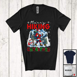 MacnyStore - Merry Hiking; Joyful Christmas Lights Santa Hiking Lover; X-mas Snowing Around T-Shirt