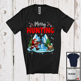 MacnyStore - Merry Hunting; Wonderful Christmas Winter Santa Go Hunting; Outside Activities Group T-Shirt