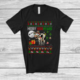 MacnyStore - Merry Kissmyass; Sarcastic Christmas Naughty Santa Reindeer Cow Ass; Sweater Farmer Family T-Shirt