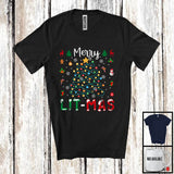 MacnyStore - Merry Lit-mas; Amazing Christmas Lights Tree Snowing Around; Matching X-mas Family Group T-Shirt