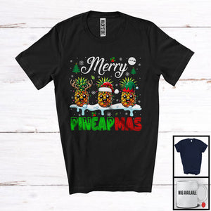 MacnyStore - Merry Pineapmas; Amazing Christmas Three Santa Elf Reindeer Pineapple; Vegan Group T-Shirt