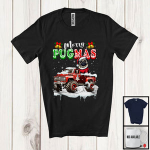 MacnyStore - Merry Pugmas; Merry Christmas Snow Santa Pug Driving Monster Truck; X-mas Group T-Shirt