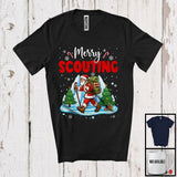 MacnyStore - Merry Scouting; Wonderful Christmas Winter Santa Go Scouting; Outside Activities Group T-Shirt