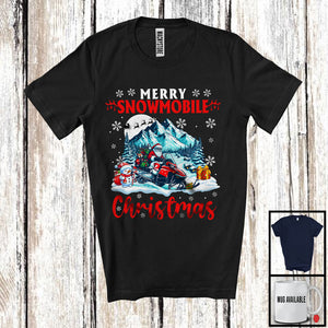 MacnyStore - Merry Snowmobile Christmas; Awesome X-mas Snowing Santa Snowmobile; Family Group T-Shirt