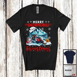 MacnyStore - Merry Snowmobile Christmas; Awesome X-mas Snowing Santa Snowmobile; Family Group T-Shirt