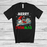 MacnyStore - Merry Swimmas; Fantastic Christmas Santa Swimming; X-mas Swimmer Family Group T-Shirt