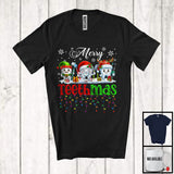 MacnyStore - Merry Teethmas; Adorable Christmas Reindeer ELF Santa Teeth; X-mas Dental Dentist Lover T-Shirt