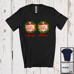 MacnyStore - Merry Titmas; Sarcastic Christmas Santa Boobs; Naughty Matching X-mas Women Family Group T-Shirt