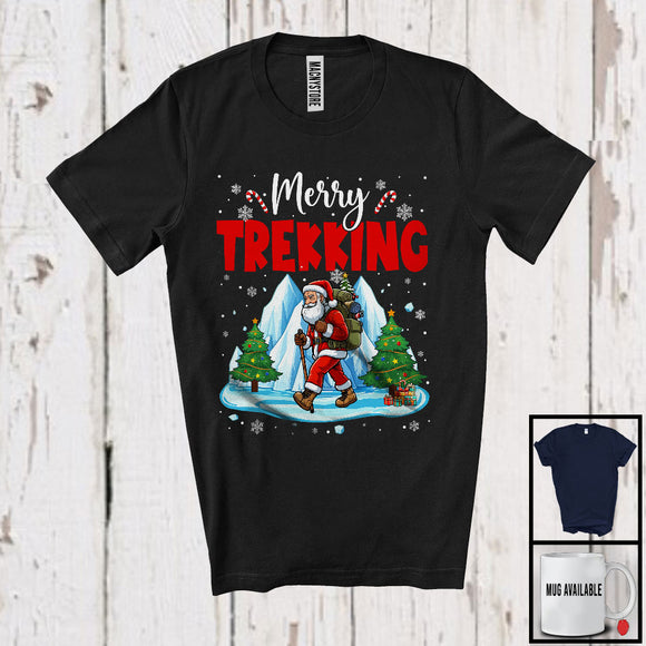 MacnyStore - Merry Trekking; Wonderful Christmas Winter Santa Go Trekking; Outside Activities Group T-Shirt