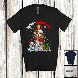 MacnyStore - Merry Woofmas; Awesome X-mas Lights Christmas Santa Beagle Lover; Snowman T-Shirt