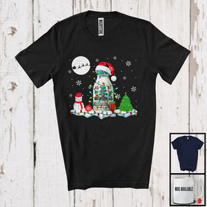 MacnyStore - Milk Bottle Wearing Santa Costume; Awesome Christmas Lights Milk; X-mas Moon Family Group T-Shirt