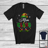 MacnyStore - Mom Claus; Wonderful Christmas Red Green Plaid ELF; X-mas Pajama Family Group T-Shirt