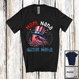 MacnyStore - Mom Nana Great Nana, Amazing 4th Of July Squid Sea Animal, Patriotic Family Group T-Shirt