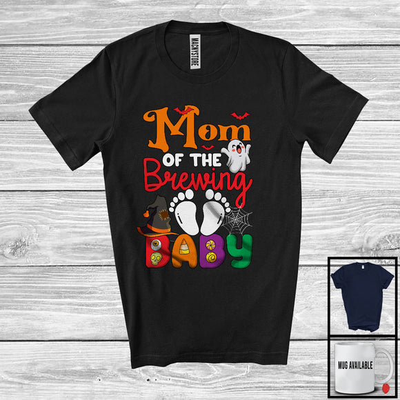 MacnyStore - Mom Of The Brewing Baby, Humorous Halloween Pregnancy Witch Boo Ghost, Family Group T-Shirt