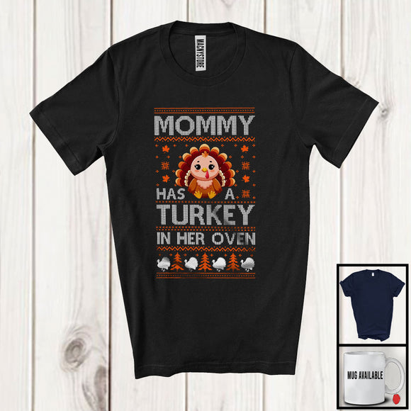 MacnyStore - Mommy Has A Turkey In Her Oven; Wonderful Thanksgiving Family; Pregnancy Announcement Sweater T-Shirt