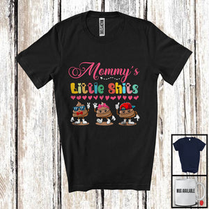 MacnyStore - Mommy's Little Shits, Humorous Mother's Day Son Daughter, Hearts Matching Family Group T-Shirt