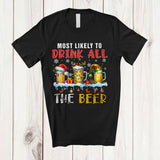 MacnyStore - Most Likely To Drink All The Beer; Humorous Christmas Naughty Santa Beer; Drinking T-Shirt