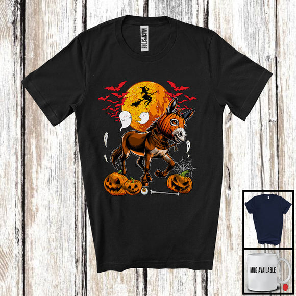 MacnyStore - Mule Pumpkin Face Cosplay, Scary Halloween Costume Mule Farmer Lover, Family Group T-Shirt