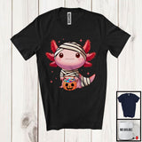 MacnyStore - Mummy Axolotl With Pumpkin Candy; Adorable Halloween Costume Axolotl Lover; Family Group T-Shirt