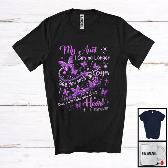 MacnyStore - My Aunt Feel You In My Heart; Lovely Butterfly Memory; Matching Memorial Family Group T-Shirt