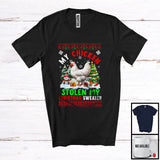 MacnyStore - My Chicken Stolen My Christmas Sweater; Lovely Santa Animal With X-mas Tree Snowing T-Shirt