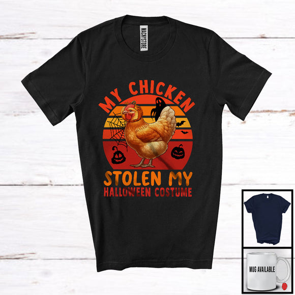 MacnyStore - My Chicken Stolen My Halloween Costume; Creepy Animal Pumpkin Retro; Family Group T-Shirt