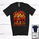 MacnyStore - My Corgi Stolen My Halloween Costume; Creepy Animal Pumpkin Retro; Family Group T-Shirt