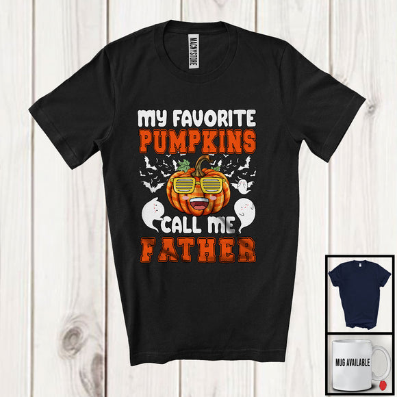 MacnyStore - My Favorite Pumpkins Call Me Father; Cheerful Halloween Plaid Pumpkin; Family Group T-Shirt