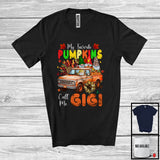 MacnyStore - My Favorite Pumpkins Call Me Gigi; Lovely Thanksgiving Family Gnomes On Truck; Plaid Sunflowers T-Shirt