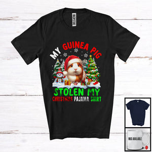 MacnyStore - My Guinea Pig Stolen My Christmas Pajama Shirt; Amazing X-mas Tree Snowing; Family Group T-Shirt