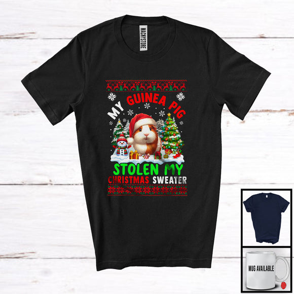 MacnyStore - My Guinea Pig Stolen My Christmas Sweater; Lovely Santa Animal With X-mas Tree Snowing T-Shirt