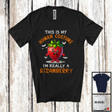 MacnyStore - My Human Costume I'm Really A Strawberry; Lovely Halloween Strawberry Fruit; Vegan Family T-Shirt