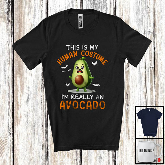 MacnyStore - My Human Costume I'm Really An Avocado; Lovely Halloween Avocado Fruit; Vegan Family T-Shirt