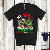 MacnyStore - My Parrot Stolen My Christmas Pajama Shirt; Adorable X-mas Tree Snow; Santa Bird Lover T-Shirt