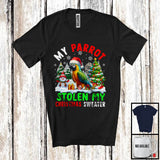 MacnyStore - My Parrot Stolen My Christmas Sweater; Adorable X-mas Tree Snow; Santa Bird Lover T-Shirt