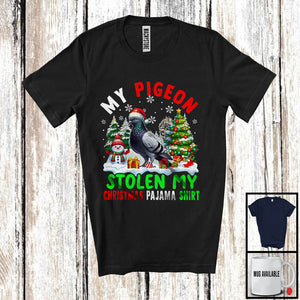 MacnyStore - My Pigeon Stolen My Christmas Pajama Shirt; Adorable X-mas Tree Snow; Santa Bird Lover T-Shirt