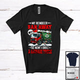 MacnyStore - My Reindeer Ran Away Now I Drive A Garbage Truck; Humorous Christmas Santa Driver; Family T-Shirt