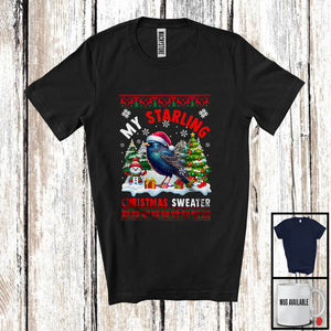 MacnyStore - My Starling Stolen My Christmas Sweater; Adorable X-mas Sweater Tree Snow; Santa Bird Lover T-Shirt