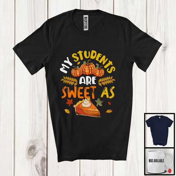 MacnyStore - My Students Are Sweet As Pie; Wonderful Thanksgiving Plaid Pumpkin Pie; Teacher Group T-Shirt