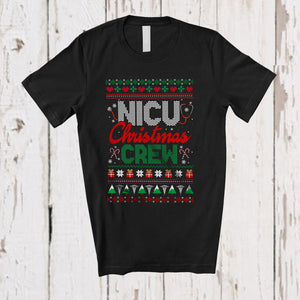 MacnyStore - NICU Christmas Crew; Amusing Christmas Sweater Nursing Squad; Proud Jobs Family T-Shirt