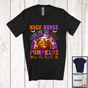 MacnyStore - NICU Nurse Care For The Cutest Pumpkins In The Patch; Happy Halloween Pumpkin Rainbow T-Shirt