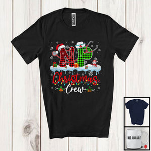 MacnyStore - NP Christmas Crew; Wonderful X-mas Lights Santa Red Green Plaid; Nursing Nurse Group T-Shirt