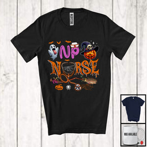 MacnyStore - NP Nurse; Scary Halloween Costume Witch Carved Pumpkin; Nursing Tools Nurse Group T-Shirt