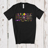 MacnyStore - NURSE; Joyful Mardi Gras Jester Hat And Beads Stethoscope Nursing; Plaid Jobs Careers Family T-Shirt