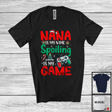 MacnyStore - Nana Is My Name Spoiling Is My Game, Humorous Christmas Santa Gaming, Gamer Family T-Shirt