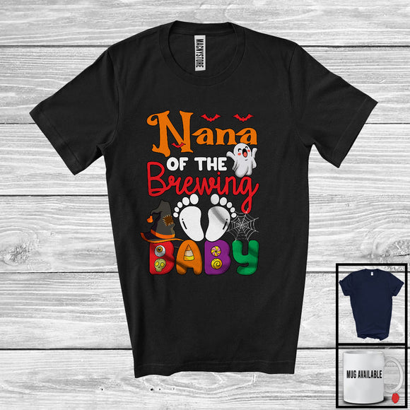 MacnyStore - Nana Of The Brewing Baby, Humorous Halloween Pregnancy Witch Boo Ghost, Family Group T-Shirt