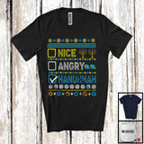 MacnyStore - Nice Angry Hanukkah; Humorous Chanukah Sweater Pajama Menorah Dreidel; Family Group T-Shirt