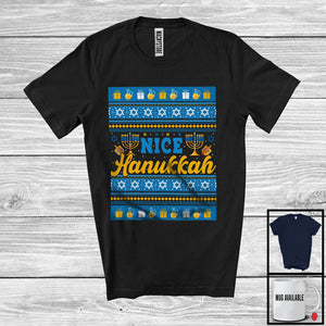 MacnyStore - Nice Hanukkah, Awesome Hanukkah Menorah Sweater Menorah, Matching Family Group T-Shirt