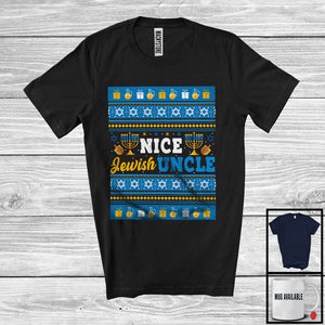 MacnyStore - Nice Jewish Uncle, Awesome Hanukkah Menorah Sweater Menorah, Matching Family Group T-Shirt